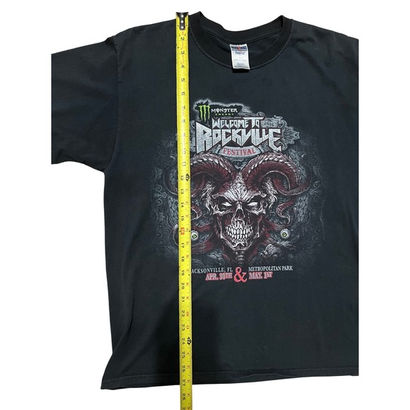 Jerzees 2016 Welcome to Rockville Festival Shirt Mens Large Black Graphic Tee - Picture 4 of 8